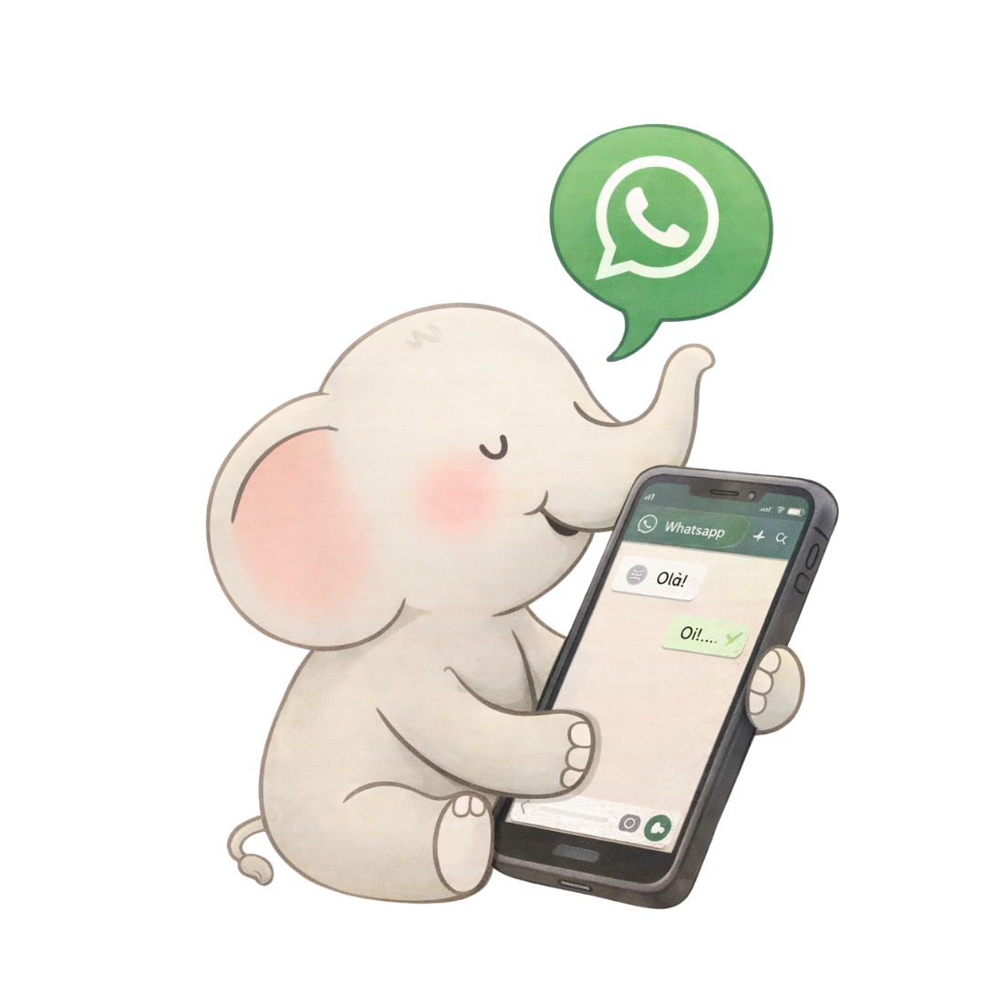 Mascote elefante com música PsicoAprender